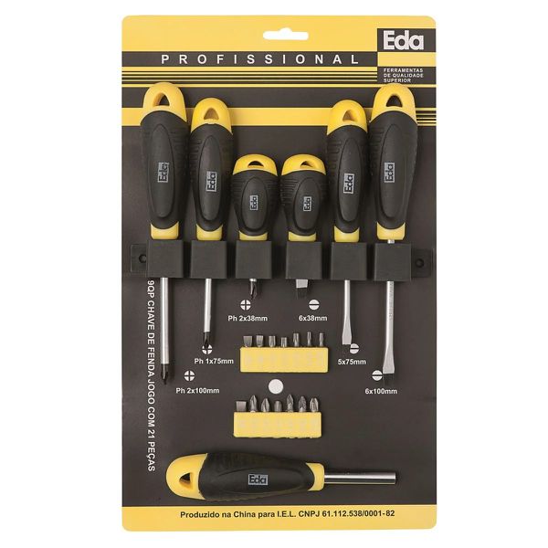 Jogo de Chave de Fenda Phillips Torx com 21 Peças Eda 9QP