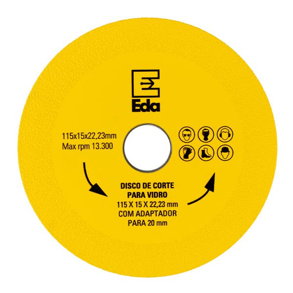 Disco de Corte para Vidros 115mm Eda 0QB