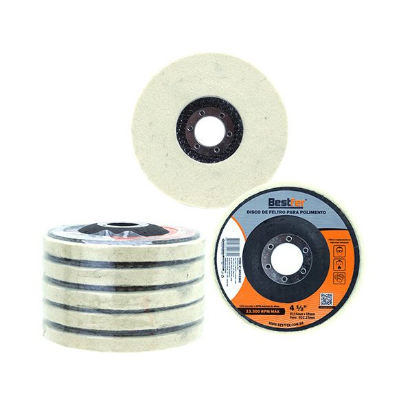 Disco de Feltro para Polimento 4.1/2 pol Besfer BFH3382