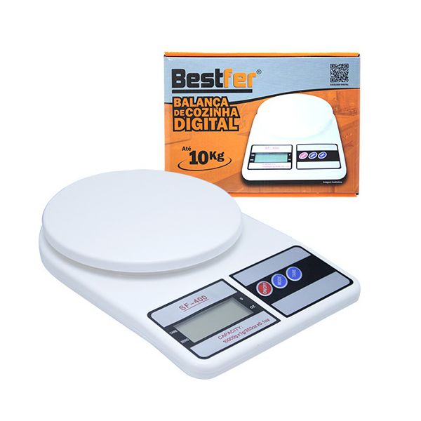 Balança Digital de Cozinha Branca 10 Kg BFH3038 Bestfer