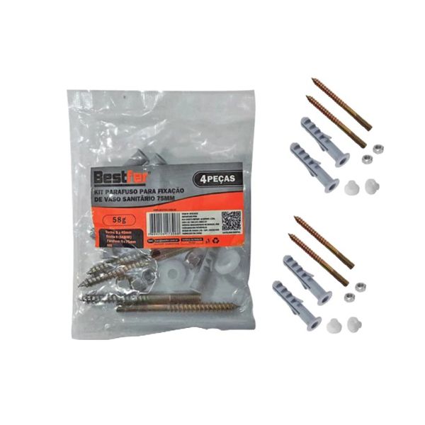 Kit Parafuso de Vaso Sanitário 4 peças Bestfer BFH1833