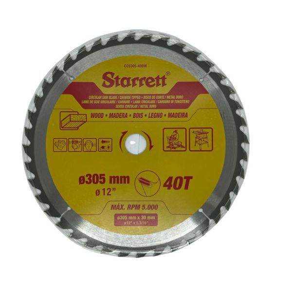 Disco de Serra Circular 305mm com 40 Dentes CCS305-40 Starrett
