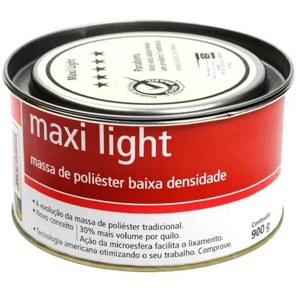 Massa De Poliéster 900gr com Catalisador Maxi Rubber | Santec