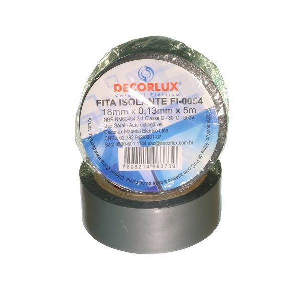 Fita Isolante Cinza 18mm X 10mts 