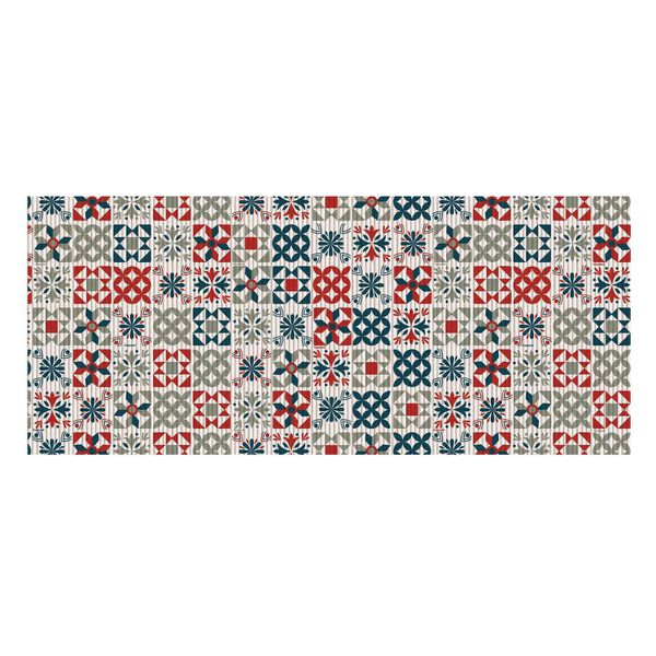 Tapete Antiderrapante Tropical Azulejos 65cm 0202AZU20 Kapazi
