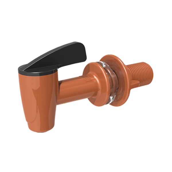 Torneira Plástica Para Filtro Preta e Marrom - Rosca 3/8'' Herc