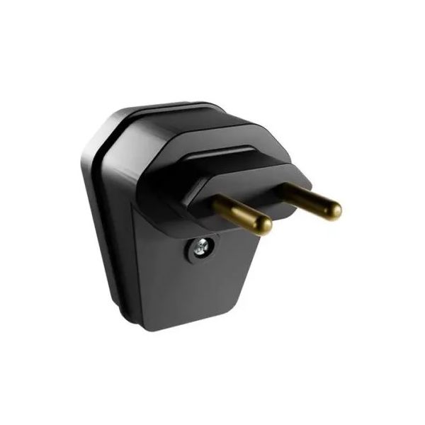 Pino Macho Extra Grande 2P 10A com Prensa Cabo Preto Margirius 22560
