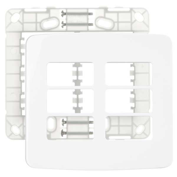 Placa 4 x 4 Branca - 6 Postos Horizontais 19437 Linha B3 Margirius
