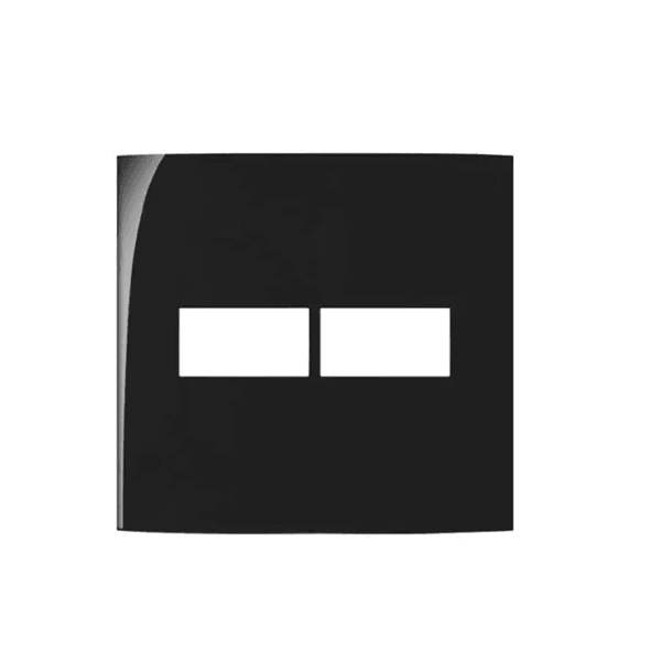 Placa 4x4 de 2 Postos Clean Preto Fosco Margirius