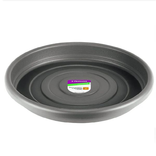 Prato 22cm para Vaso Plástico 28cm Cinza Primafer PR6543-1