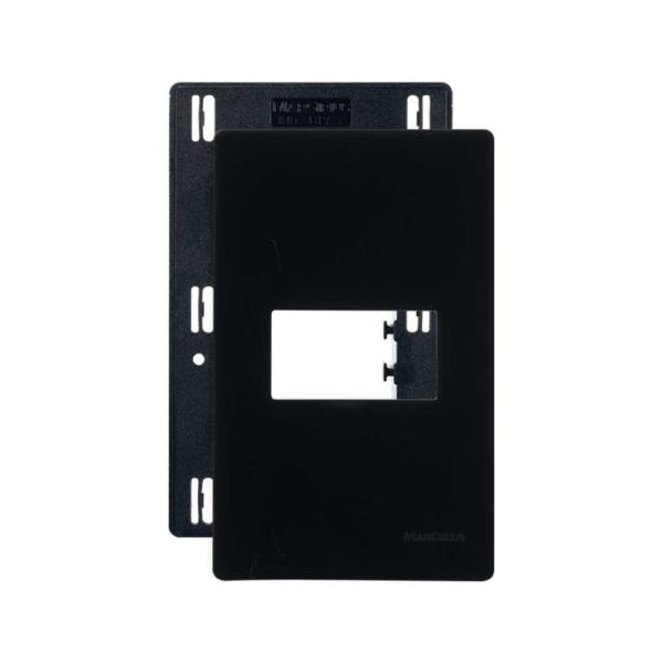 Placa 4 x 2 com Suporte 1 Posto Horizontal Linha Infinity Ebony Margirius