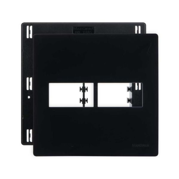 Placa 4 x 4 com Suporte 2 Postos Horizontais Linha Infinity Ebony Margirius