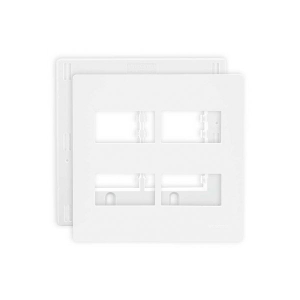 Placa 4 X 4 Com 4 Postos Separados Branca C/ Suporte Linha Infiniti Margirius 