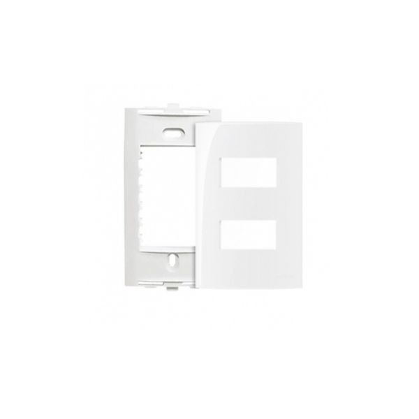 Placa 4 X 2 Com 2 Postos Separados Branco Linha Sleek Margirius 