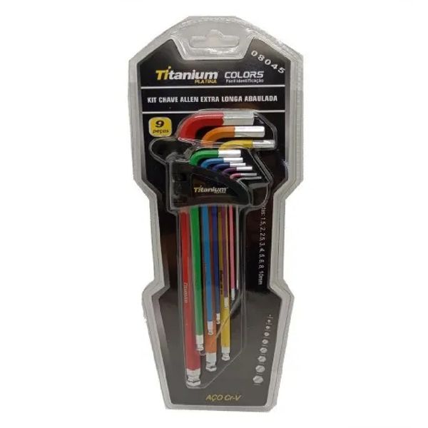 Jogo De Chave Allen Extra Longa Abaulada Colors 1,5-10mm 08045