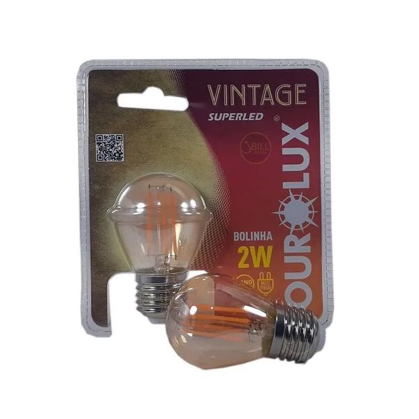 Lampada Led Vintage Bolinha 2W 2400K Ourolux 05310