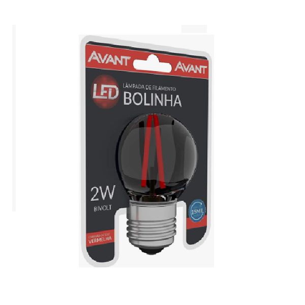Lampada Bolinha 2W Filamento Retrô Vermelha 168055472 Avant