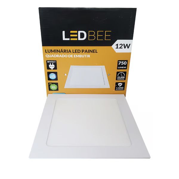Painel Led Quadrado Embutir 12W 6000K Ledbee LL-1157