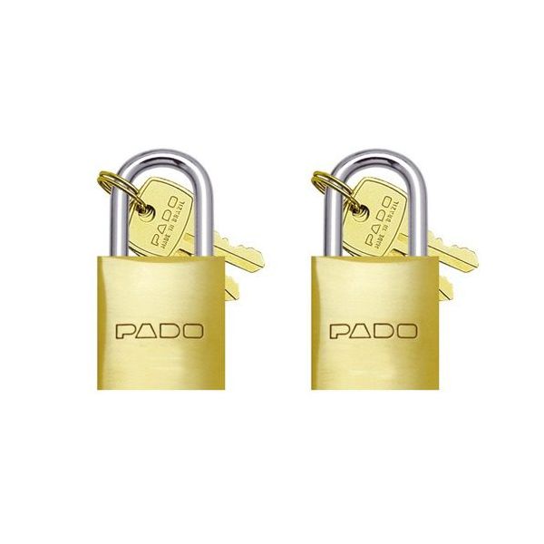 Cadeado de Latão 25mm Pado - Embalagem 2 Peças com Chaves Iguais