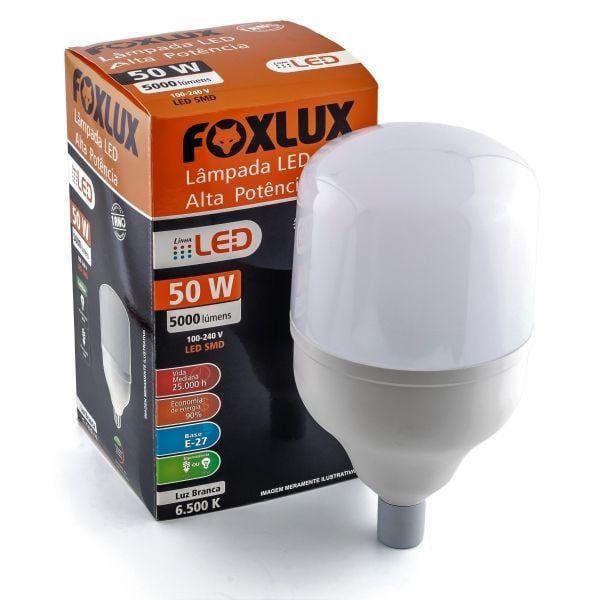 Lampada Led 50W 6500K Foxlux Bivolt 90.24