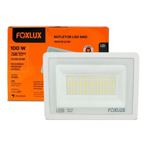 Refletor Led 100W 6500K Branco Foxlux Bivolt 38.37
