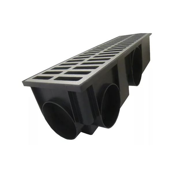 Grelha Ralo Pluvial Linear com Coletor 15x50cm Alumínio Modular