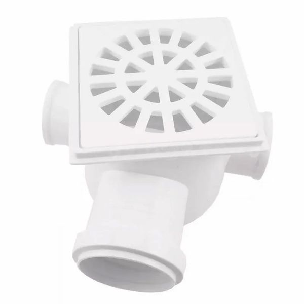 Caixa Sifonada 150 x 150 x 50mm Grelha Quadrada Branca Corr Plastik