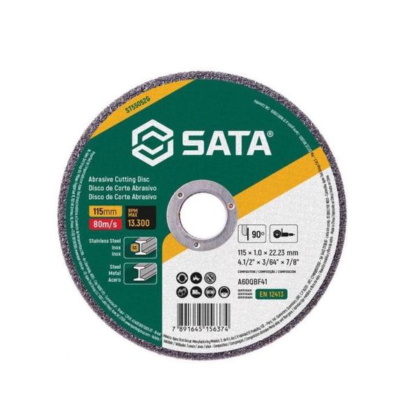 Disco Corte Abrasivo Metal/Inox 4.1/2 pol x 1,0mm Sata ST55052G