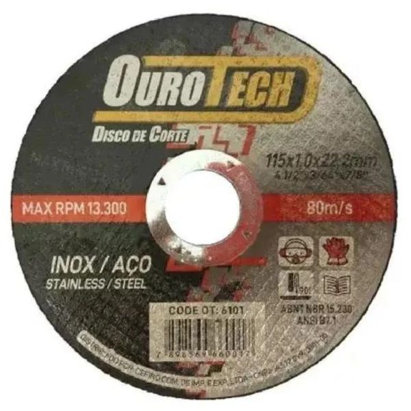Disco de Corte 4.1/2 x 1,0mm x 7/8 Ourotech 16700131