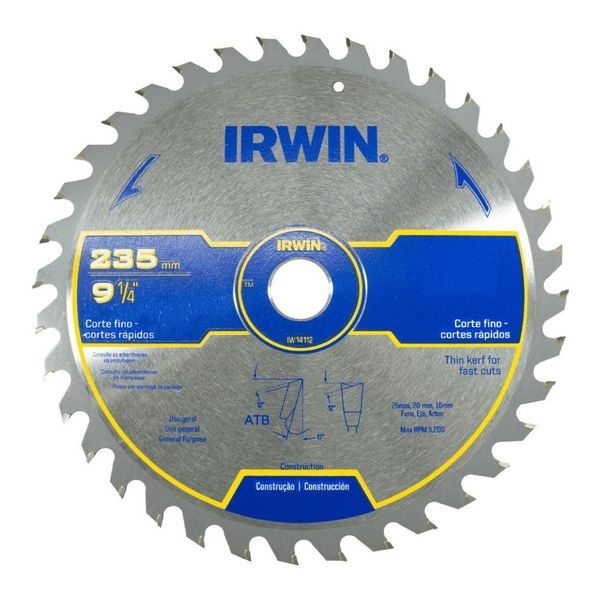 Disco De Serra Circular 9.1/4 x 36 Dentes Irwin 