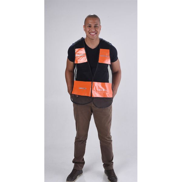 COLETE TIPO JAQUETA LARANJA c/ TELA