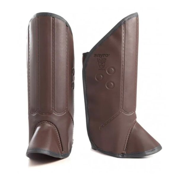 Perneira 3 Talas de Proteção com Velcro Marrom Premiun 