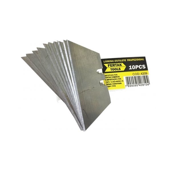 Lâmina para Estilete Trapezoidal com 10 Peças 4209 Fertak