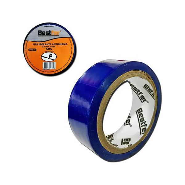Fita Isolante Azul 18mm x 5 Metros Bestfer BFH1145