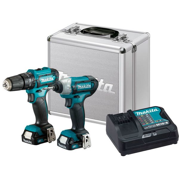 ComboFuradeira de Impacto + Parafusadeira de Impacto a Bateria 12V com Maleta MAKITA-CLX228SAX