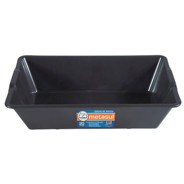 Masseira Plástica Preta 20L Metasul 011001013