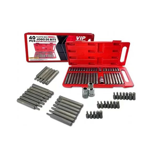 Jogo De Bits Torx Multidentada E Allen Com 40 Peças Vip