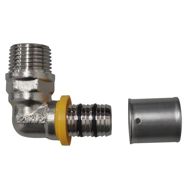 Conexão para Gás Cotovelo Tubo 16mm e Rosca Macho 1/2 pol Astra GCR/1612