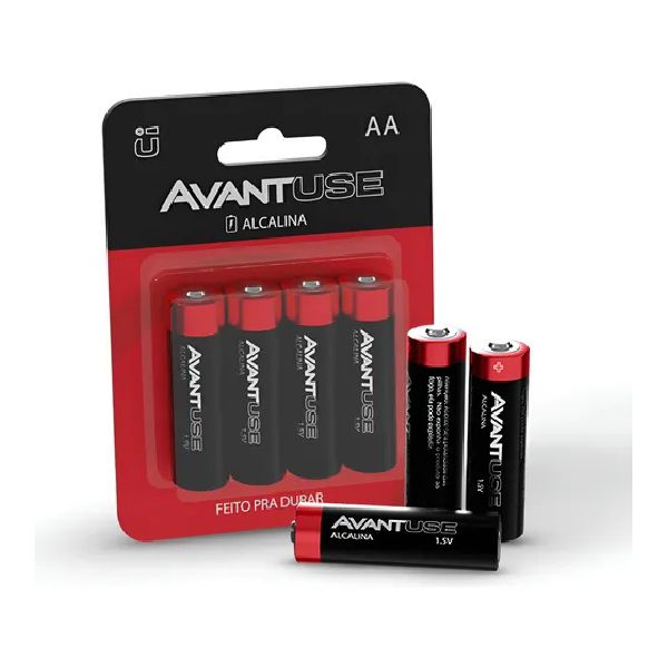 Pilha Alcalina Pequena AA com 4 Unidades Avant 408010016