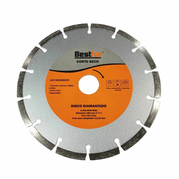 Disco Diamantado 180mm x 22,2mm Segmentado Bestfer BFH1488