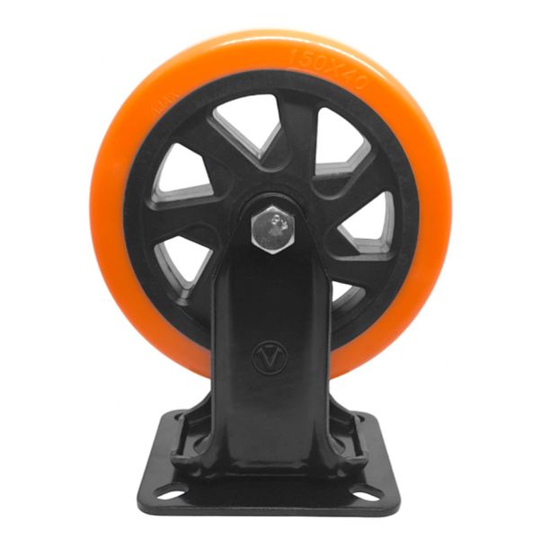 Rodizio Fixo Placa 614 Laranja e Preto Ajax A09564-F