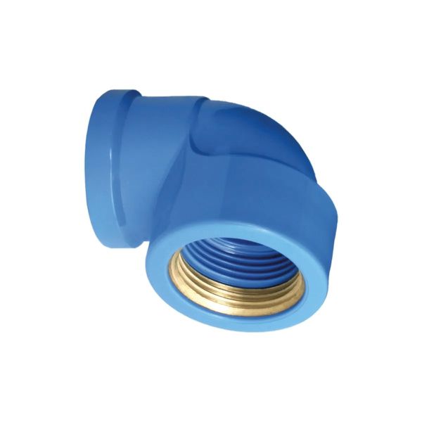 Joelho Pvc Azul 90º Graus LR Soldável Com Rosca Latão 25 x 3/4 Corr Plastik