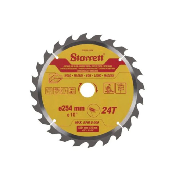 Disco de Serra Circular 254mm com 24 Dentes CCS254-24 Starrett