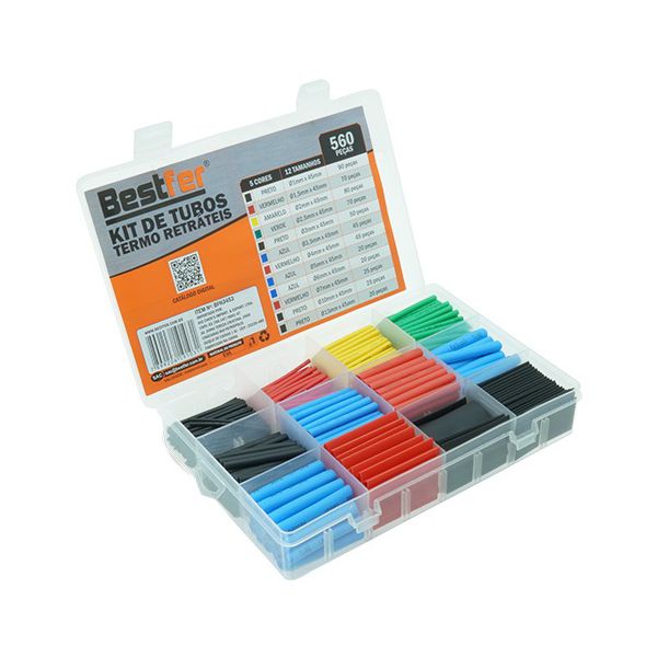 Kit Espaguete Emenda Tubo Termo Retratil 560 Unid Bestfer BFH3453