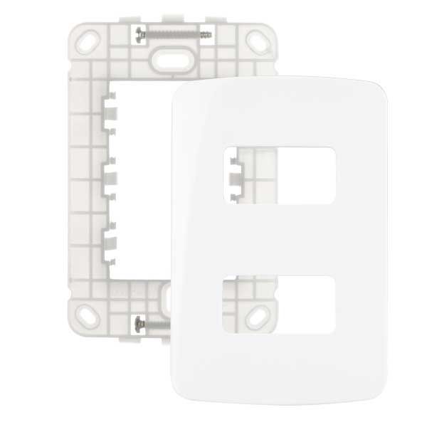 Placa 4 x 2 Branca - 2 Postos Separados 19431 Linha B3 Margirius