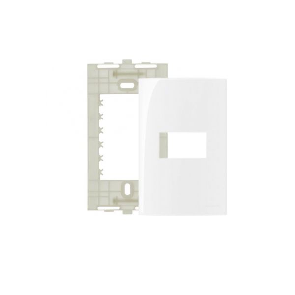 Placa 4 X 2 Com 1 Posto Horizontal Branco Linha Sleek Margirius 