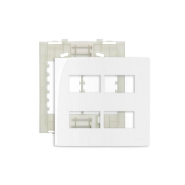 Placa 4 X 4 Com 4 Postos Separados Branco Linha Sleek Margirius 