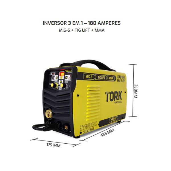 Solda Mig Flex Sinérgica 180A KAB180 MIG-S IMETS-8180BV Super Tork Bivolt