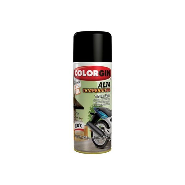 Tinta Spray Alta Temperatura 360ml Preto 5722 Colorgin 