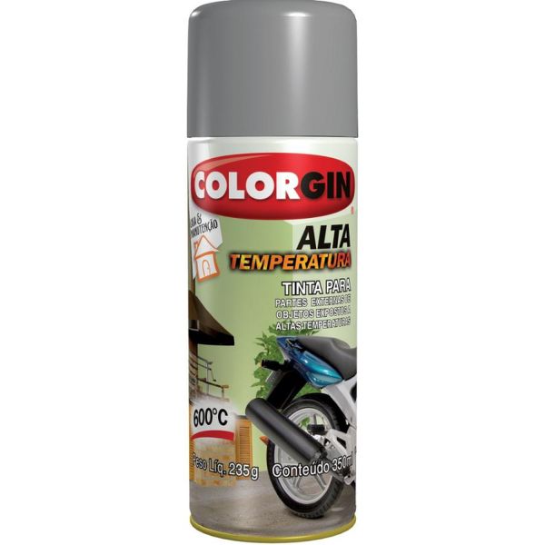 Tinta Spray Alta Temperatura 400ml Aluminio 5723 Colorgin